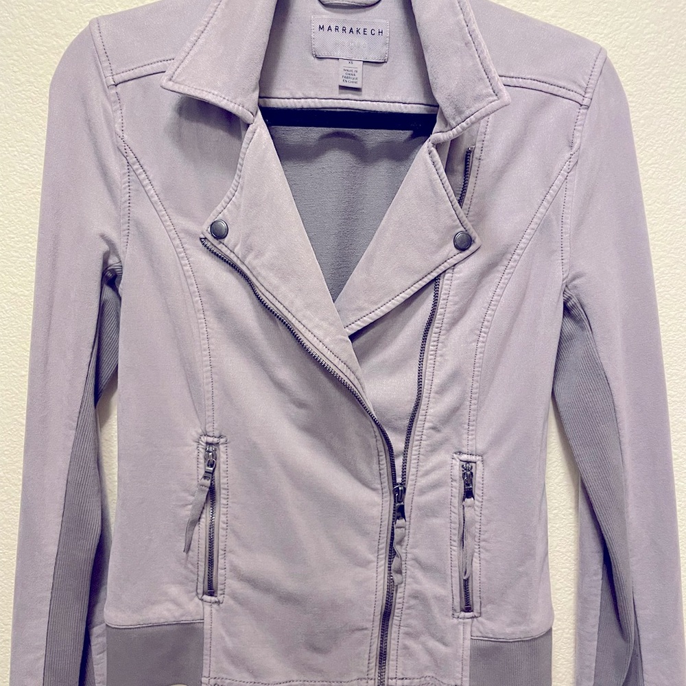 Anthropologie suede zip-up jacket size XS